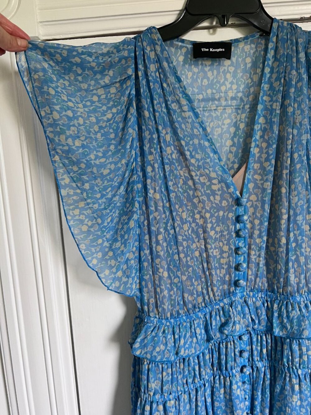 The Kooples Blue Lagoon Print Silk Muslin Dress - Picture 9 of 12